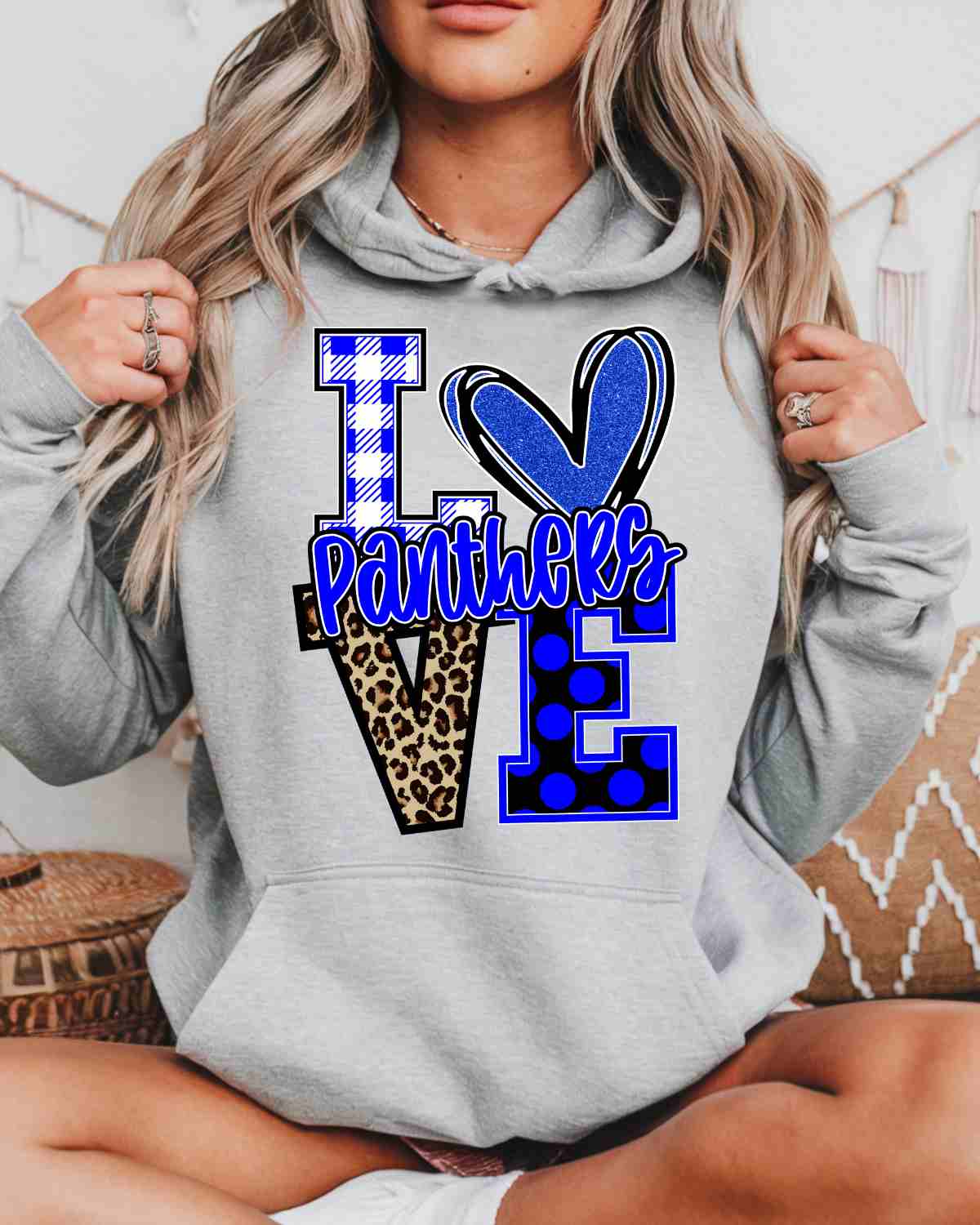 Love Panthers Leopard V DTF Transfer - Rustic Grace Heat Transfer Company