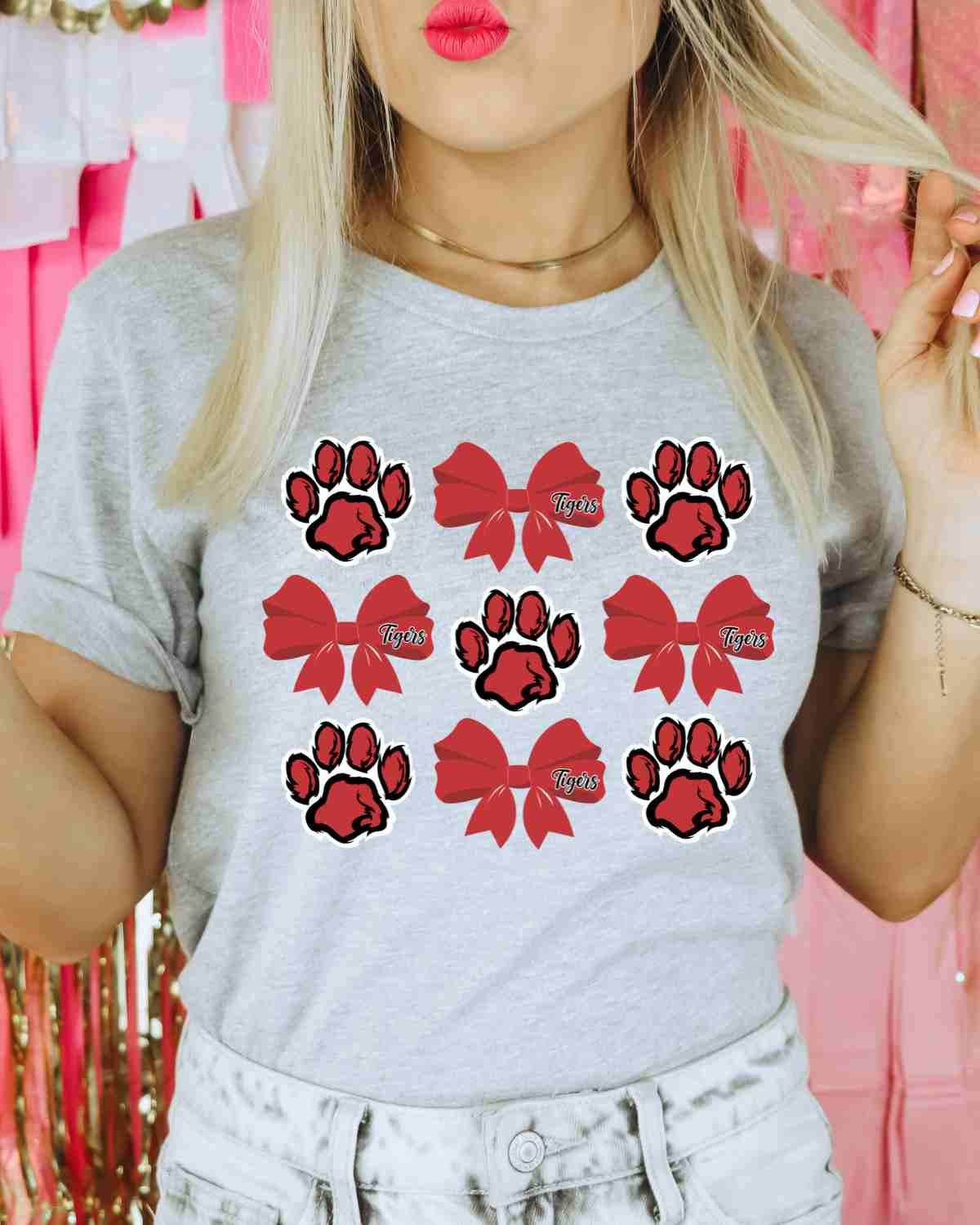 Tigers Coquette Bows DTF Transfer - Rustic Grace Heat Transfer Company