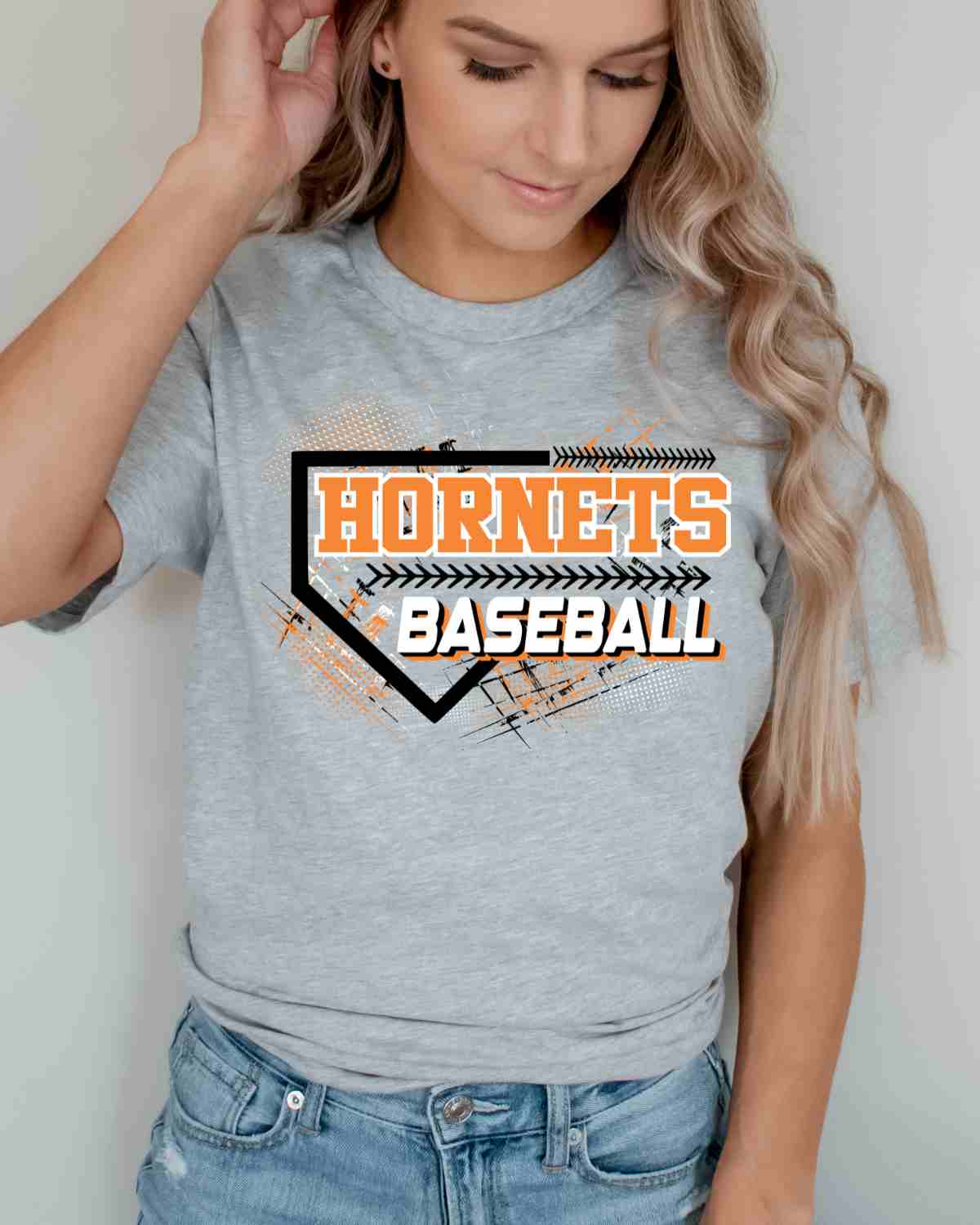 Hornets Baseball Home Plate Grunge DTF Transfer - Rustic Grace Heat Transfer Company