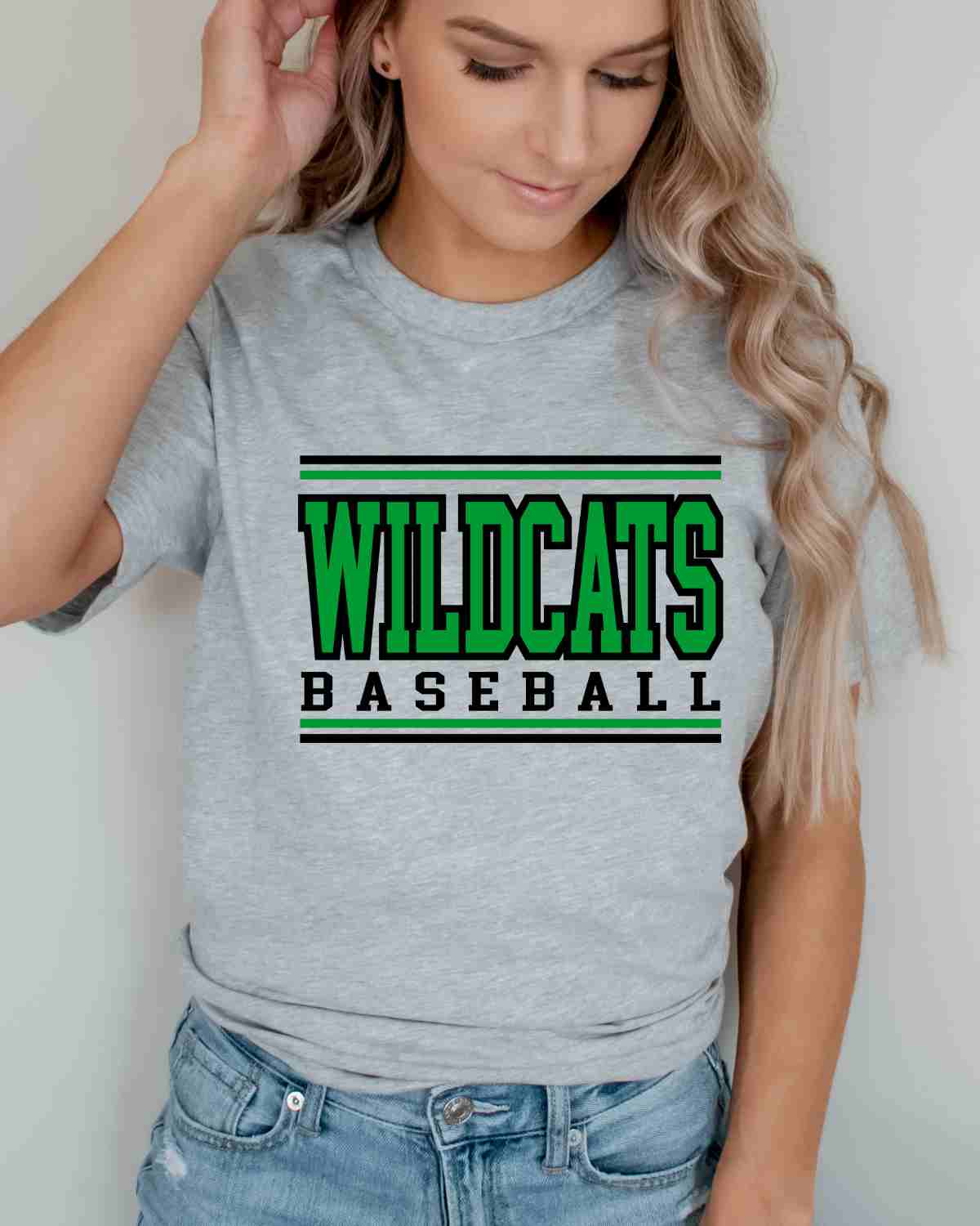 Wildcats Baseball Stripes DTF Transfer - Rustic Grace Heat Transfer Company