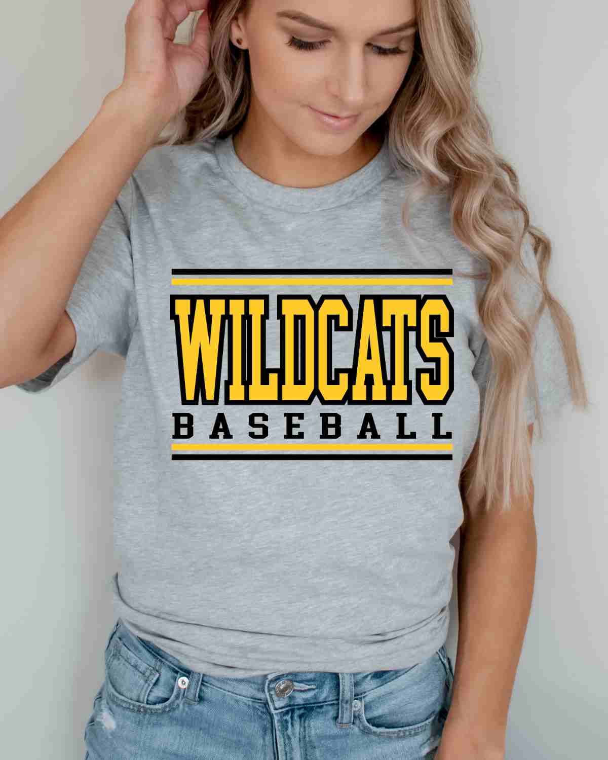 Wildcats Baseball Stripes DTF Transfer - Rustic Grace Heat Transfer Company