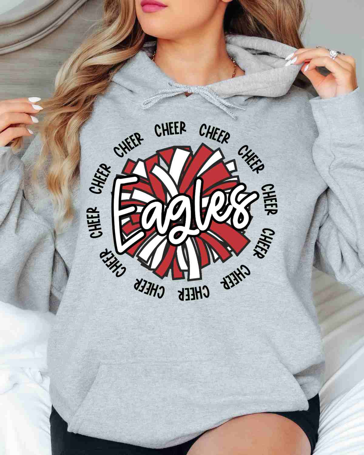 Eagles Cheer Pom Circle DTF Transfer