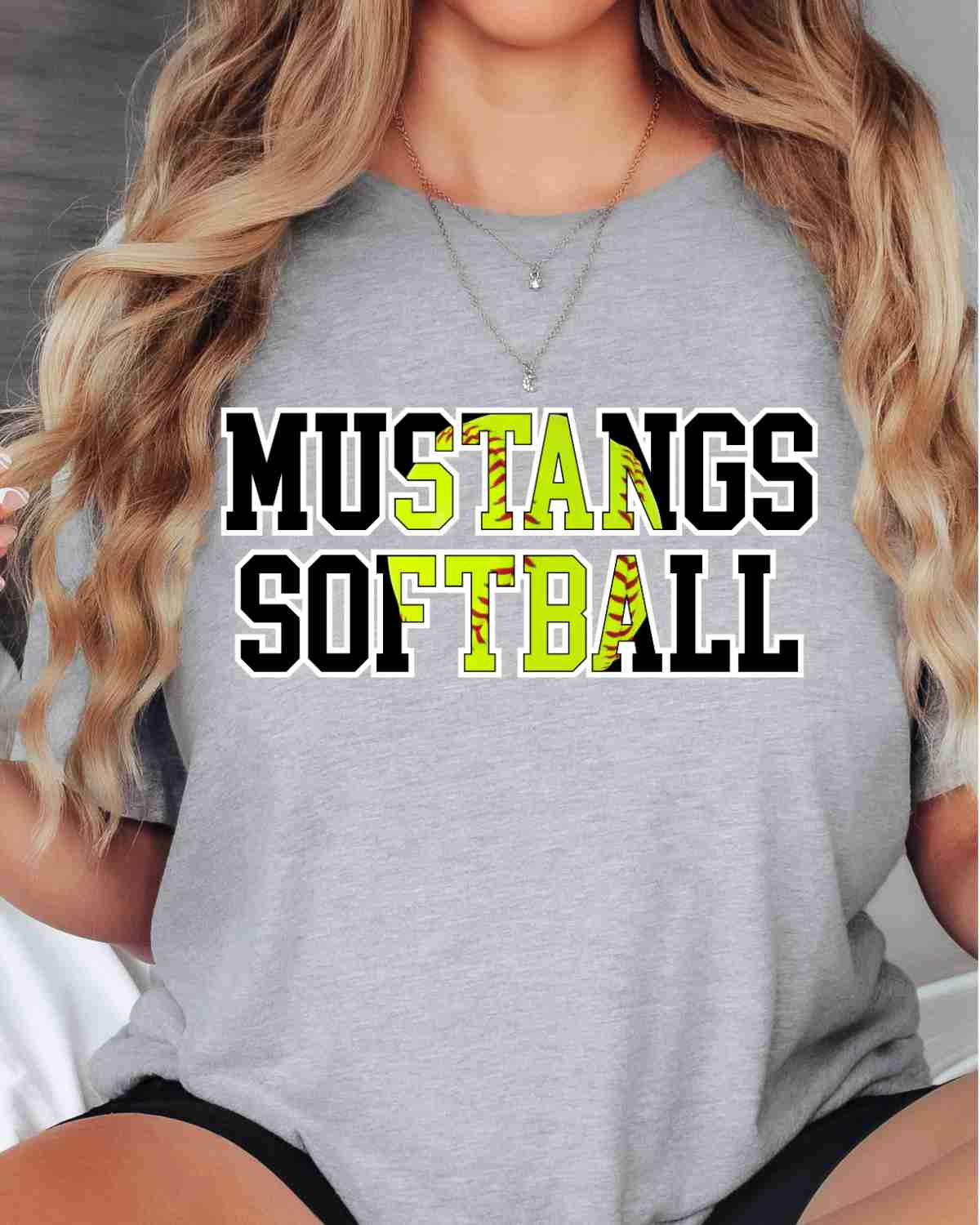 Mustangs Softball Words DTF Transfer