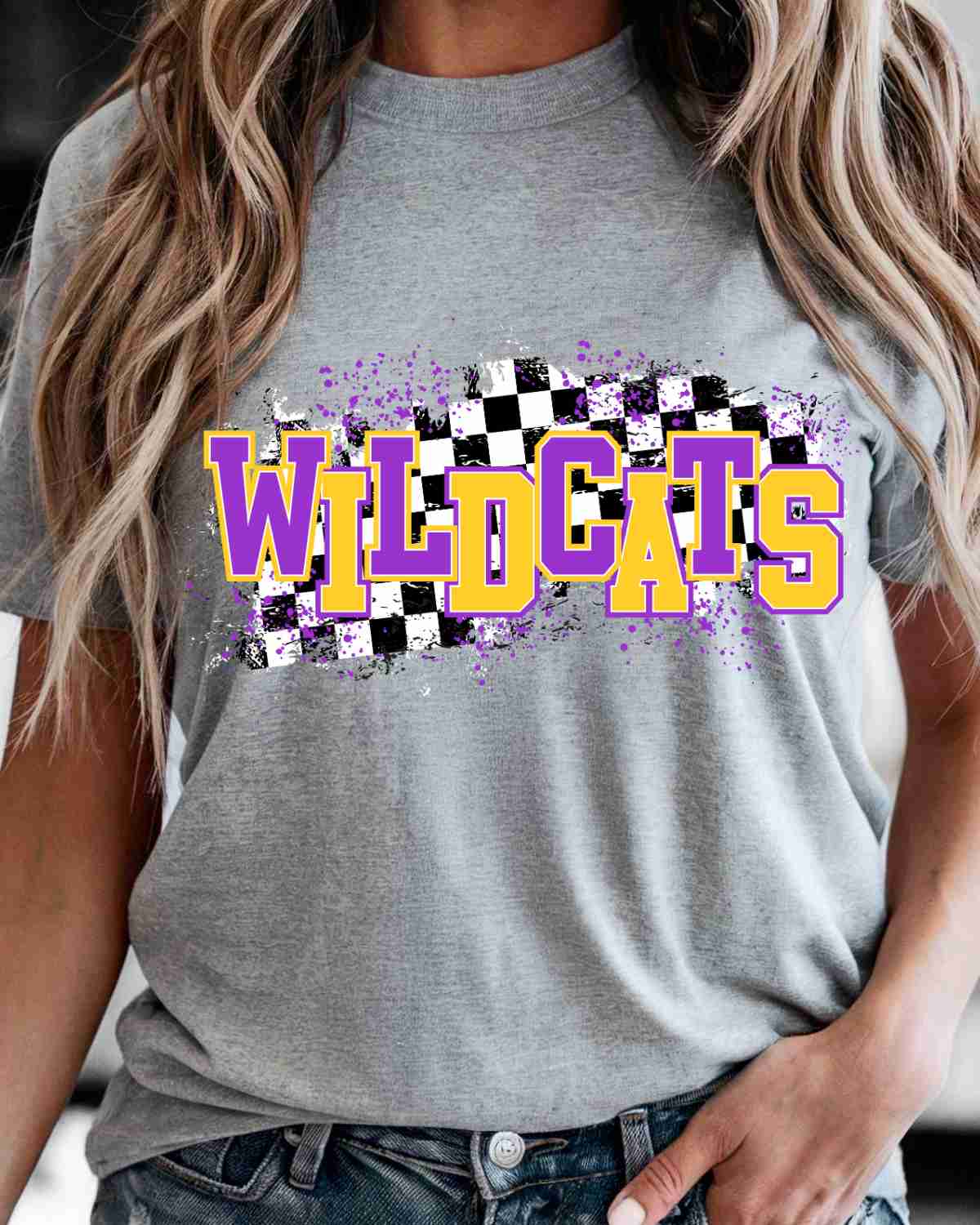 Wildcats Checkered Swash DTF Transfer