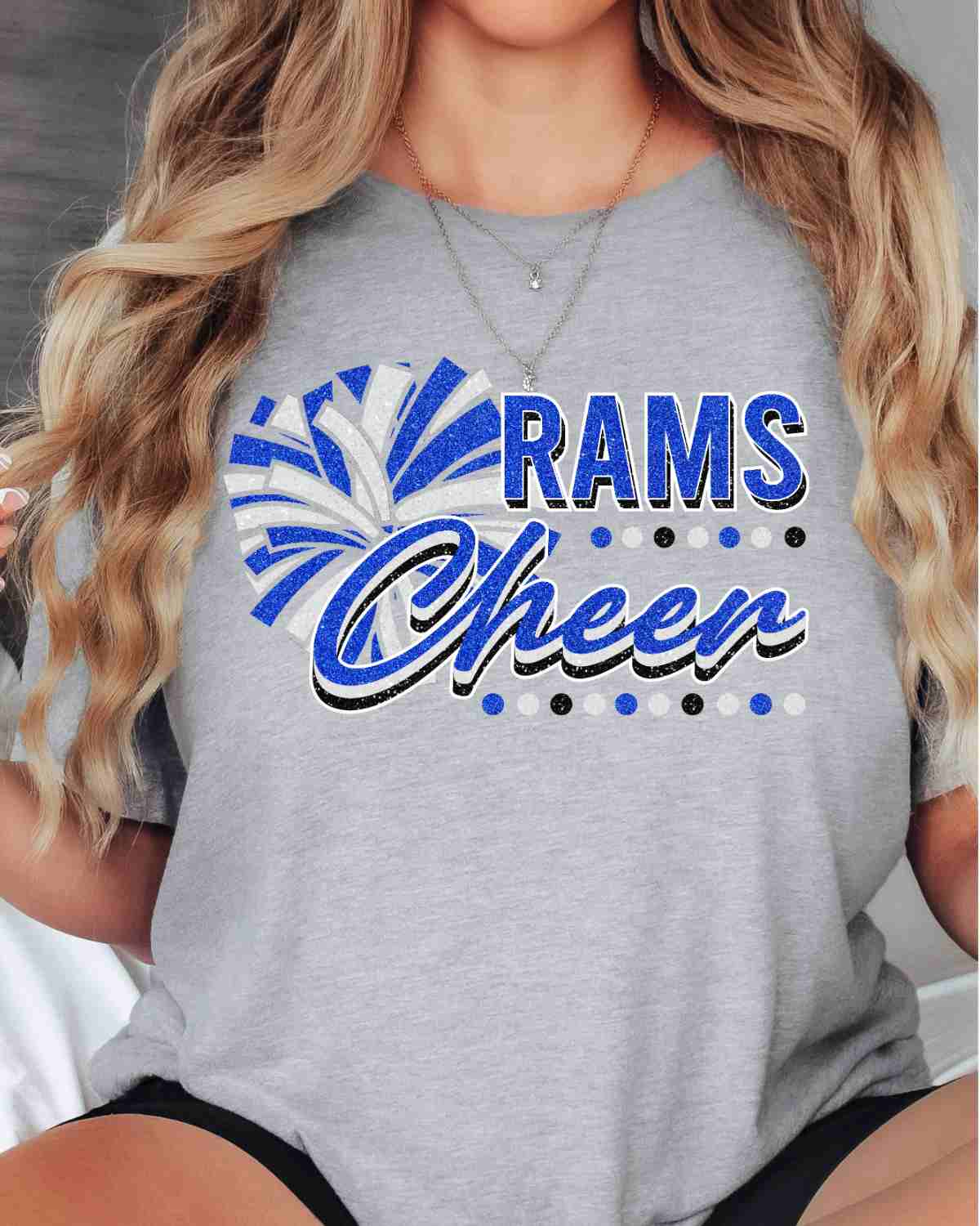Rams Cheer Pom with Dots DTF Transfer