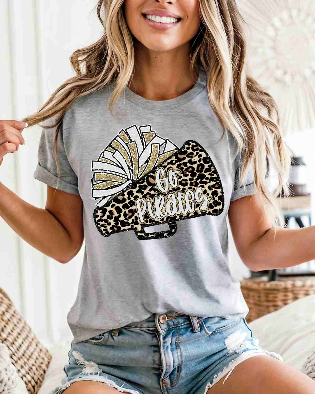 Pirates Cheer Megaphone Pom DTF Transfer