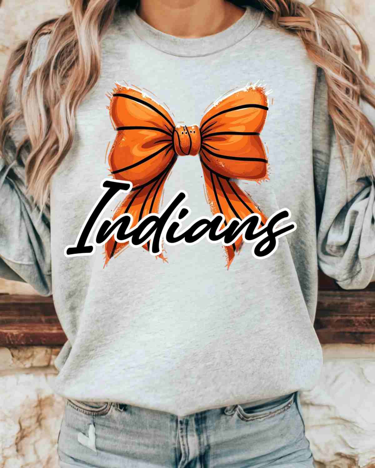 Indians Basketball Coquette Bow DTF Transfer