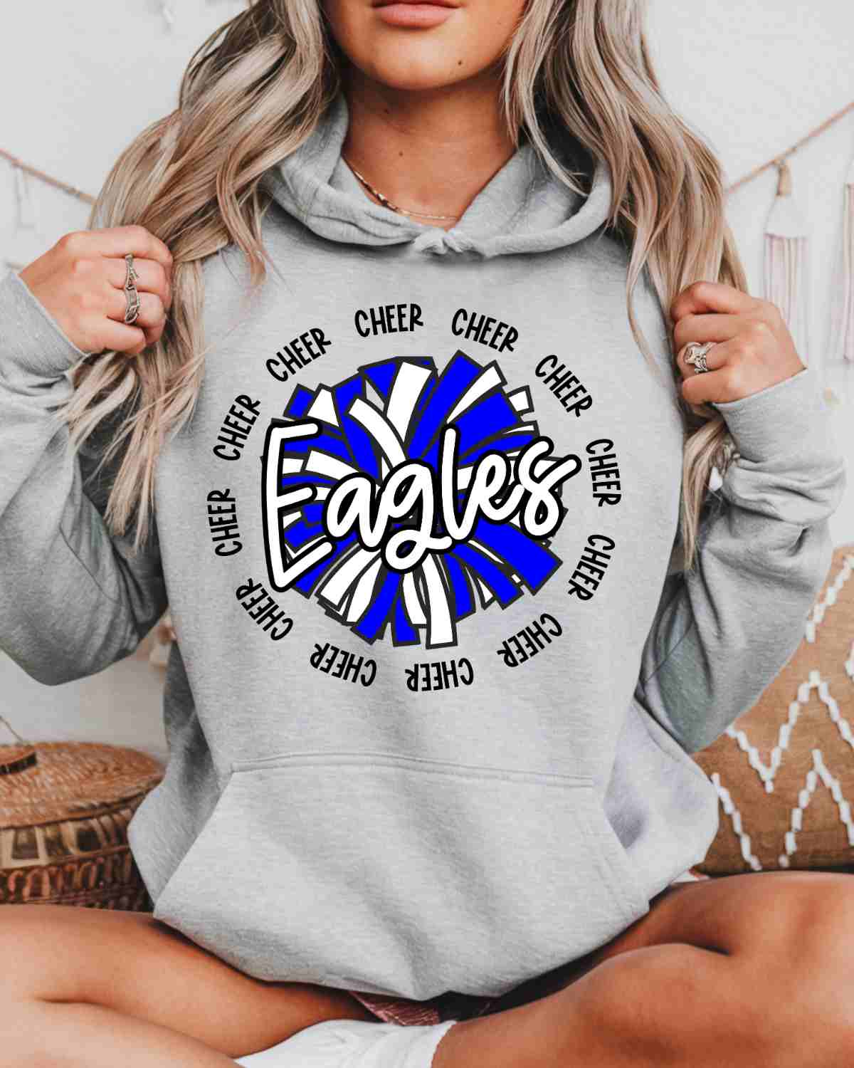 Eagles Cheer Pom Circle DTF Transfer