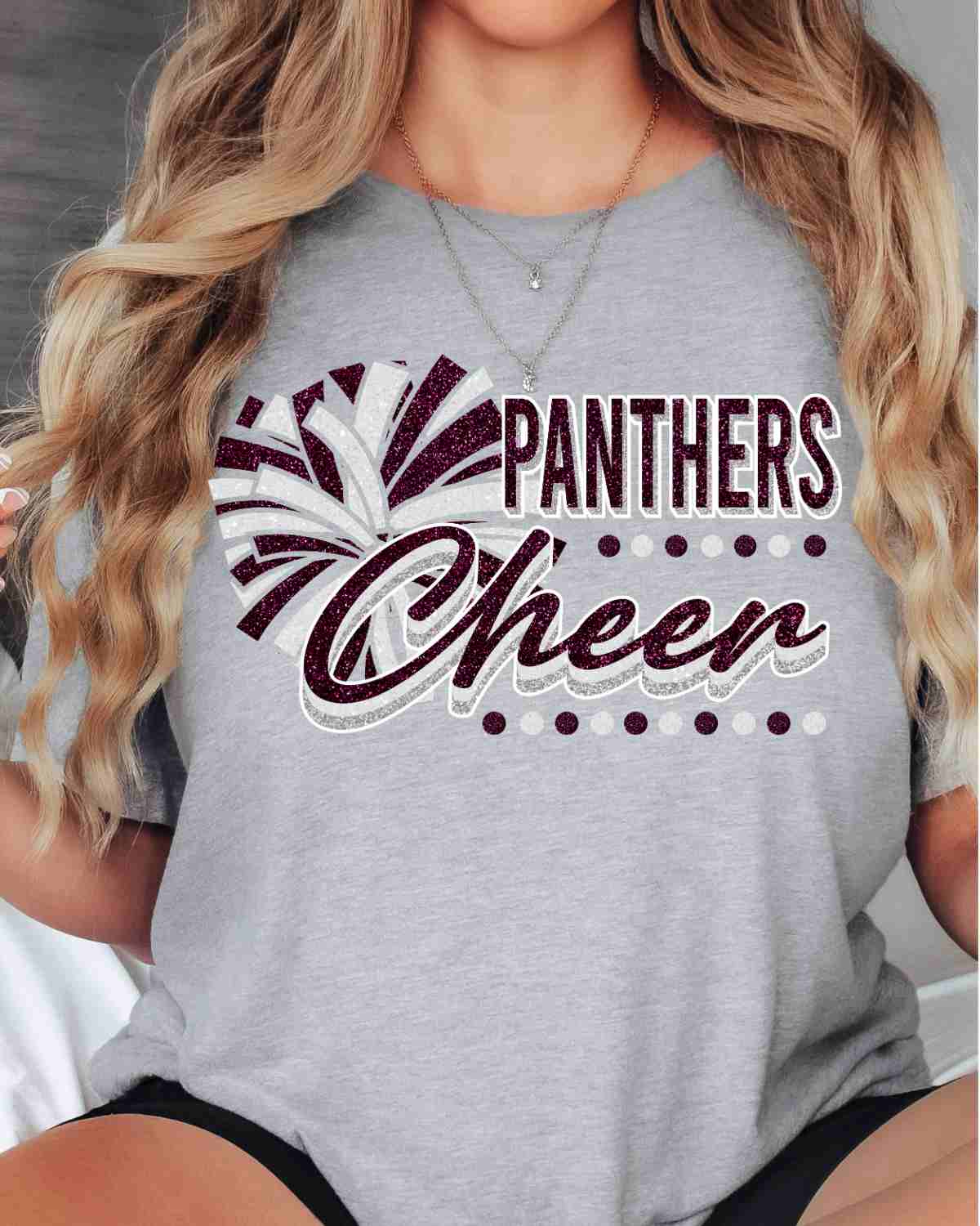 Panthers Cheer Pom with Dots DTF Transfer