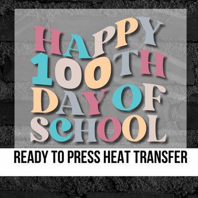 100 days of school dtf transfer_tshirt transfers_heat press transfer_ready to press dtf transfers_kid tshirt transfers_rustic grace