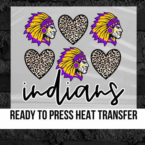 Indians Hearts Logo DTF Transfer