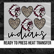 Indians Hearts Logo DTF Transfer