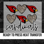 cardinals heat transfers_iron on decals_screen prints school spirit_heat press dtf_custom dtf transfer_rustic grace