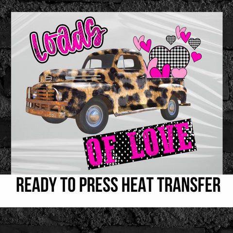 Loads of Love Leopard Truck DTF Transfer