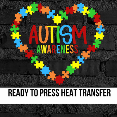 Autism Awareness Heart DTF Transfer