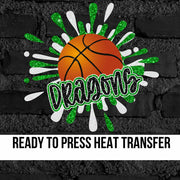 Customizable Basketball Splatter DTF Transfer