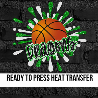 Customizable Basketball Splatter DTF Transfer