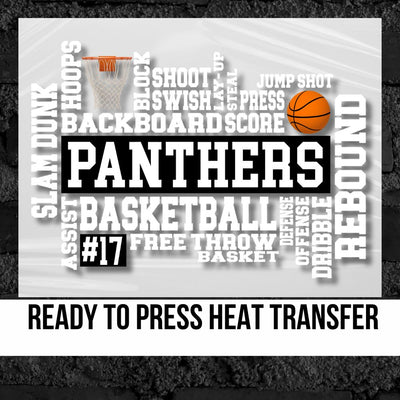 Customized Basketball Typography DTF Transfer