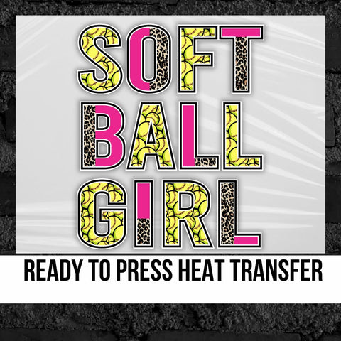 Softball Girl Split Lettering DTF Transfer