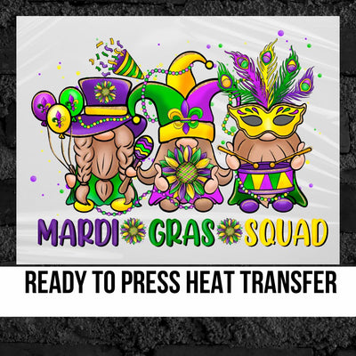 Mardi Gras Squad Gnomes DTF Transfer