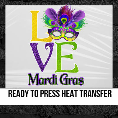 Love Mardi Gras Mask DTF Transfer
