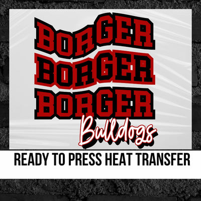 Borger Bulldogs Swerve Word DTF Transfer