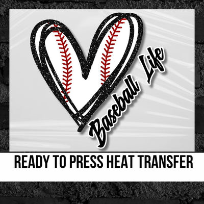 Baseball Life Heart DTF Transfer