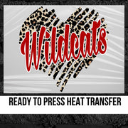 Wildcats Scribble Heart DTF Transfer