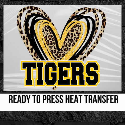 Tigers Triple Heart DTF Transfer