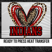 Indians Triple Heart DTF Transfer