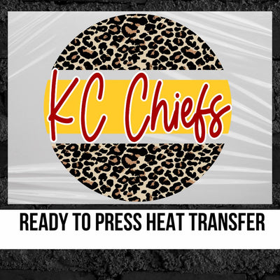 KC Chiefs Leopard Grunge Circle DTF Transfer