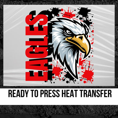 Eagles Split Mascot Splatter DTF Transfer