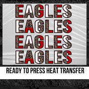 Eagles Repeating Split Lettering DTF Transfer