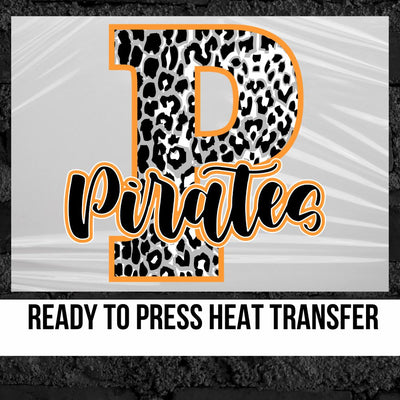 P Pirates Leopard Letter DTF Transfer