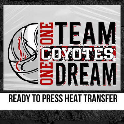 One Team One Dream Coyotes Volleyball DTF Transfer
