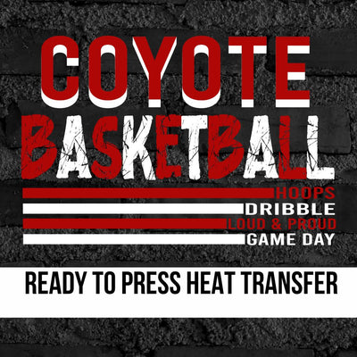 Coyote Basketball with Stripes Transfer