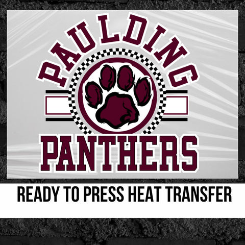 Paulding Panthers Checkered Circle Logo DTF Transfer