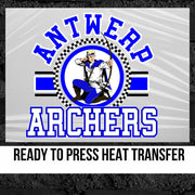 Antwerp Archers Checkered Circle Logo DTF Transfer