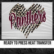 Panthers Scribble Heart DTF Transfer