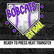 Bobcats Softball Home Plate DTF Transfer