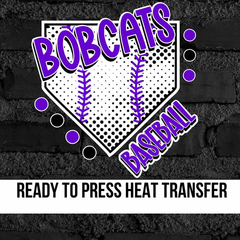 Bobcats Baseball Home Plate DTF Transfer