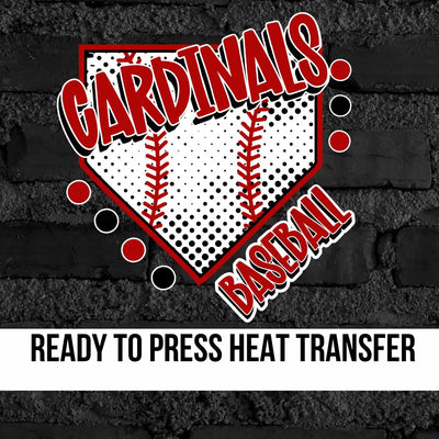 Cardinals Baseball Home Plate DTF Transfer