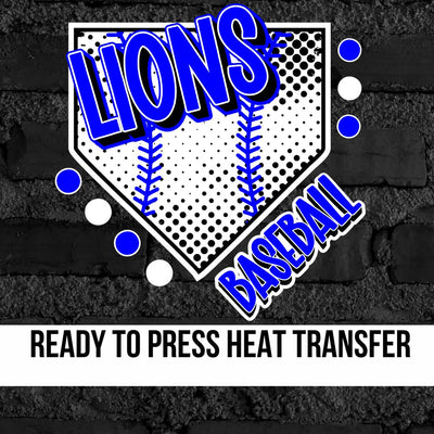 Lions Baseball Home Plate DTF Transfer