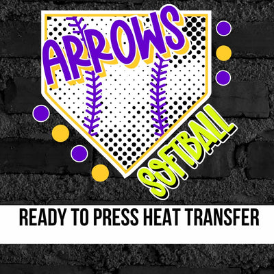 Arrows Softball Home Plate DTF Transfer