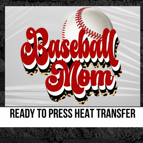 Baseball Mom Retro Word DTF Transfer