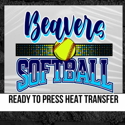 Beavers Softball with Dots DTF Transfer