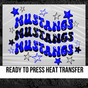Mustangs Swerve Retro Stars DTF Transfer