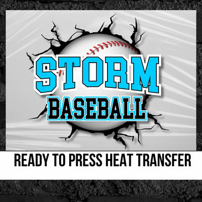 Storm Baseball Break Through DTF Transfer