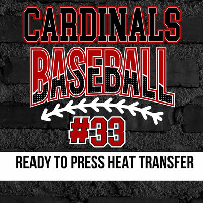 Cardinals Baseball Custom Number DTF Transfer
