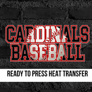 Cardinals Baseball Words DTF Transfer